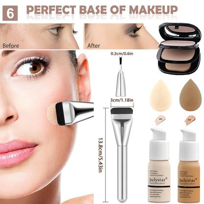 QIONG All in One Makeup Kit for Women – 16-Color Eyeshadow, Waterproof Mascara & Eyeliner