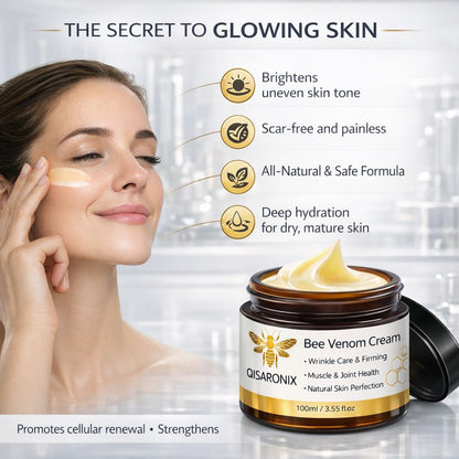 QISARONIX Bee Venom Cream 2-Pack – Lightweight Daily Moisturizer for Face, Neck & Body