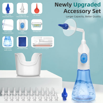 QISXROVY Self-Operated Ear Wax Removal Kit with LED Otoscope – Home Ear Cleaning (Blue Box)