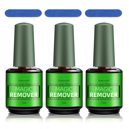 QIUFSSE Magic Remover Gel Polish - 3PCS Gel Nail Remover (15ML)