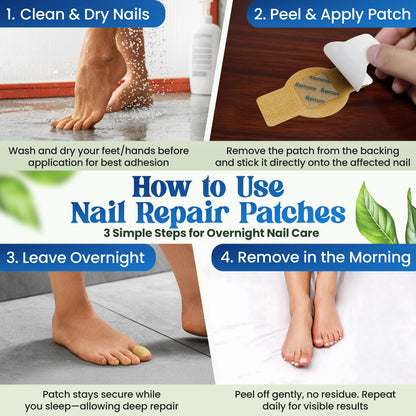 QUDSIYA Premium Fungal Nail Patches – Overnight Toe Nail Care (21 Count)
