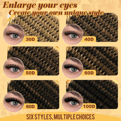 QUEWEL 580PCS Eyelash Clusters — 30D to 100D Wispy Lashes for DIY Extensions (Reusable)