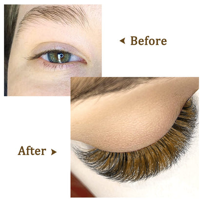 QUEWEL Easy Fan Volume Lashes – Brown 0.07 D Curl, 9-16mm Mixed Lengths, Self-Fanning 2D-10D Lashes