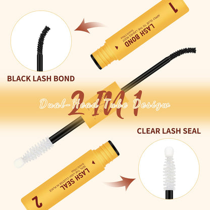 QUEWEL Lash Bond and Seal 2 in 1 Lash Cluster Glue | 10ML Waterproof Lash Bond & Seal for DIY Lash Extensions at Home