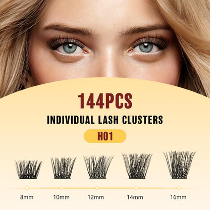 QUEWEL DIY Lash Extension Kit – 144 Lashes, Bond & Seal, Waterproof, At-Home Lash Kit