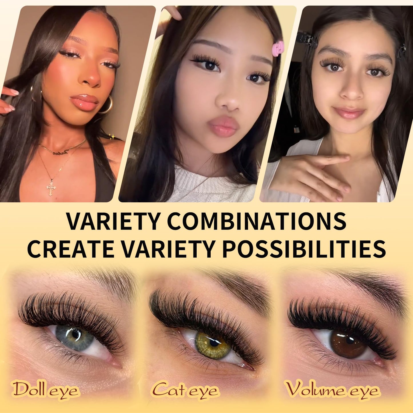 QUEWEL Lash Clusters Kit – 320 Pcs 30D/40D Wispy Lash Extensions for DIY Styling