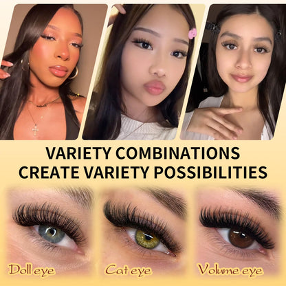 QUEWEL Lash Clusters Kit – 320 Pcs 30D/40D Wispy Lash Extensions for DIY Styling