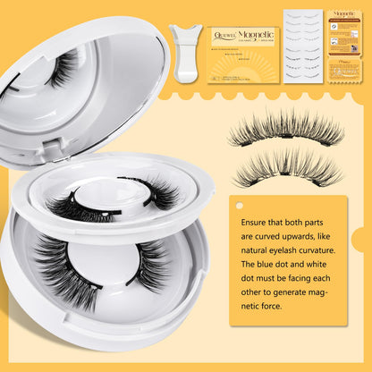 QUEWEL Reusable Magnetic Eyelashes – 2 Pair with Applicator | No Glue Needed, Natural Look