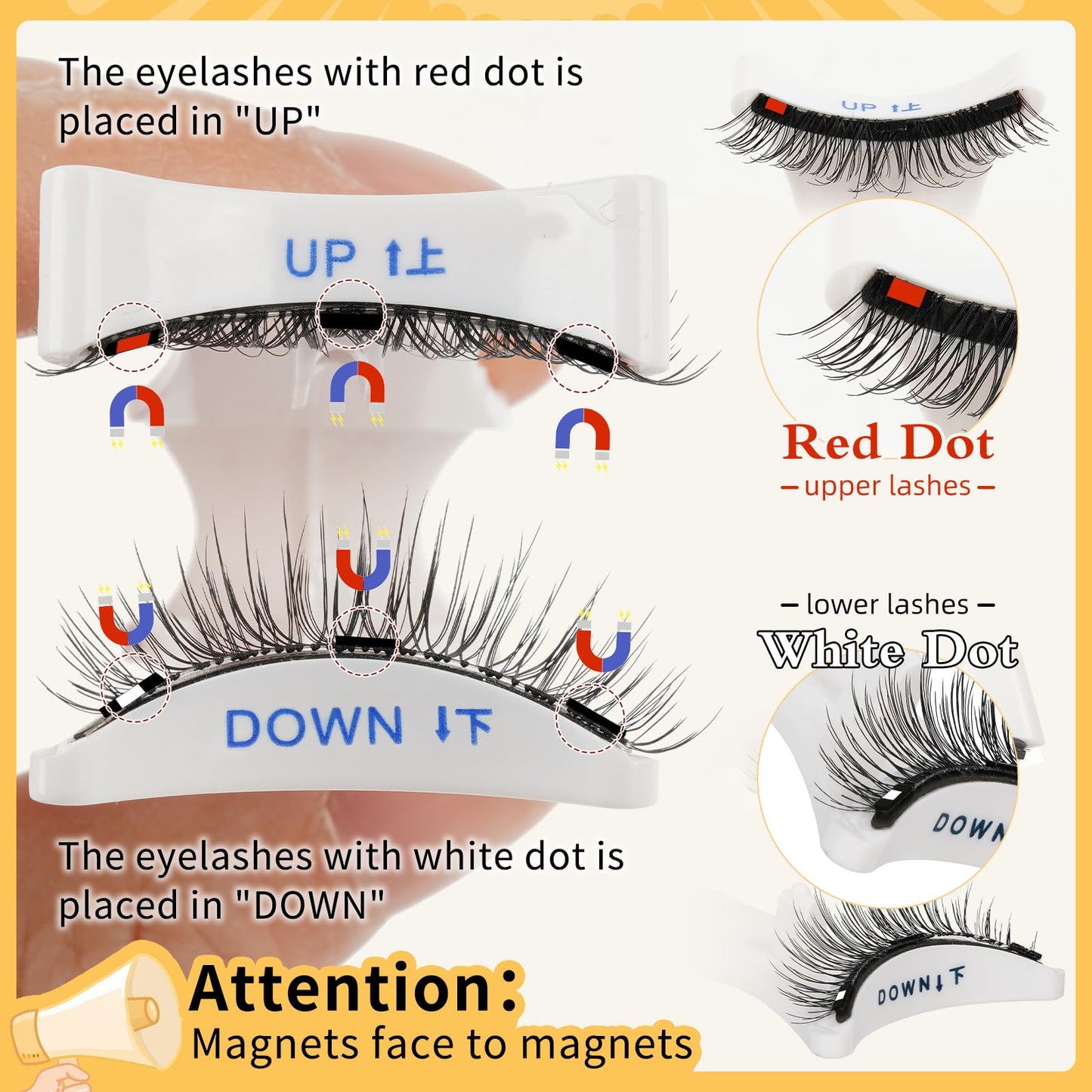 QUEWEL Magnetic Eyelashes Kit – 2 Pairs Reusable Natural Look with Applicator No Glue Needed