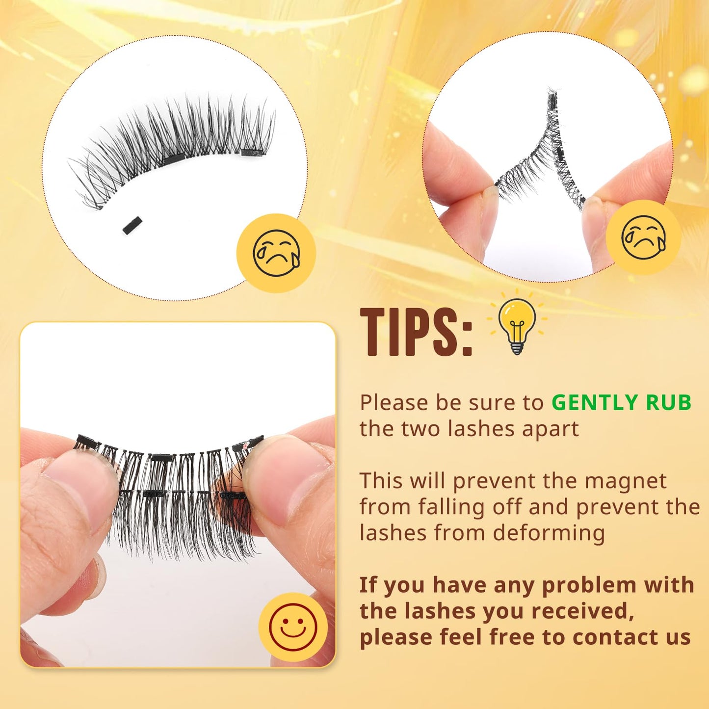 QUEWEL Magnetic Eyelashes 2-Pair Kit with Applicator — No Glue Needed, Reusable Cat-Eye Lashes