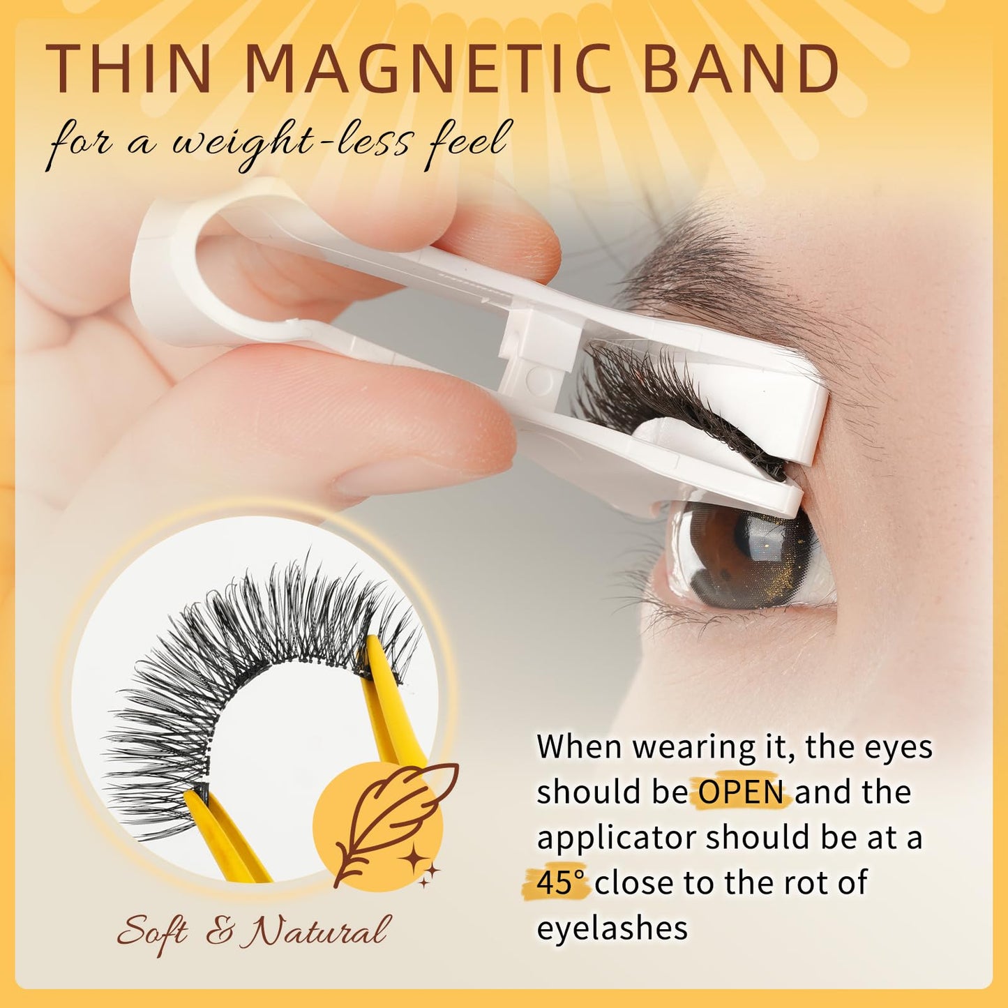 QUEWEL Reusable Magnetic Eyelashes – 2 Pair with Applicator | No Glue Needed, Natural Look