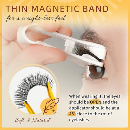 QUEWEL Reusable Magnetic Eyelashes – 2 Pair with Applicator | No Glue Needed, Natural Look
