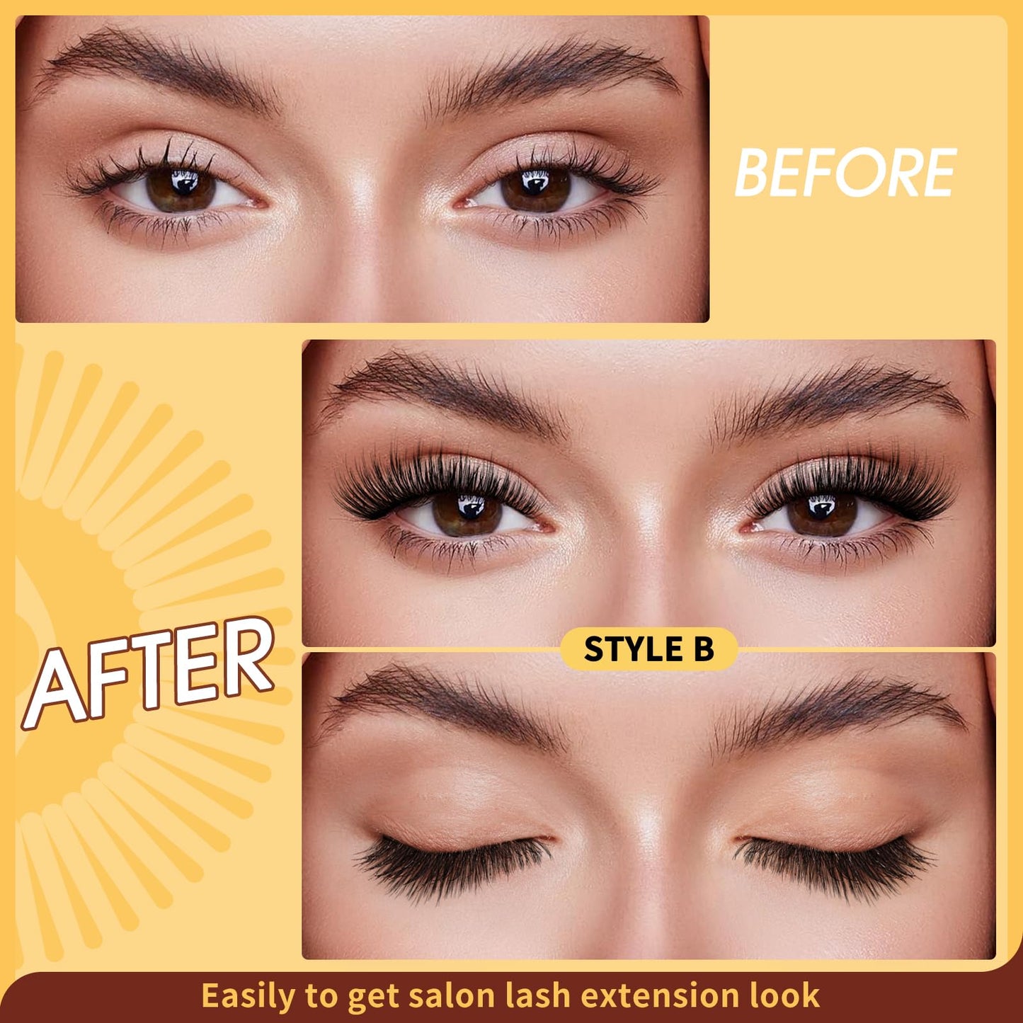 QUEWEL Reusable Magnetic Eyelashes – 2 Pair with Applicator | No Glue Needed, Natural Look