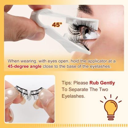 QUEWEL Soft Magnetic Lashes with Applicator | No Glue Needed, Reusable