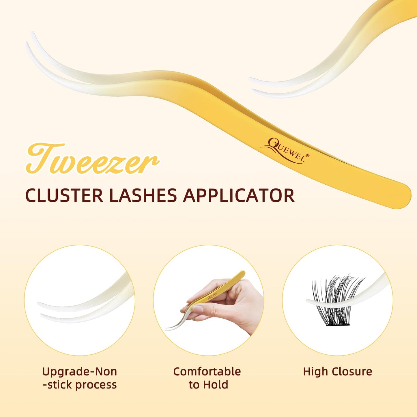 QUEWEL Self-Adhesive Eyelashes Kit ZN-01 – No Glue Needed, Press-On Lashes for Beginners