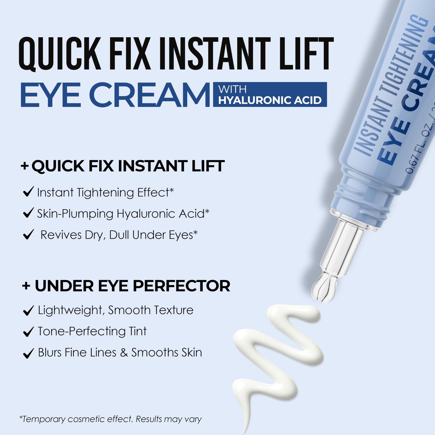 Quick Fix Hyaluronic Acid Instant Eye Tightener – Hydrating & Firming Under-Eye Cream | Vegan & Clean Korean Skincare