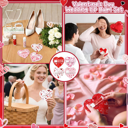 Qunclay 24-Piece Valentine Lip Balm Set — Heart-Shaped, Travel-Size Moisturizing Balms