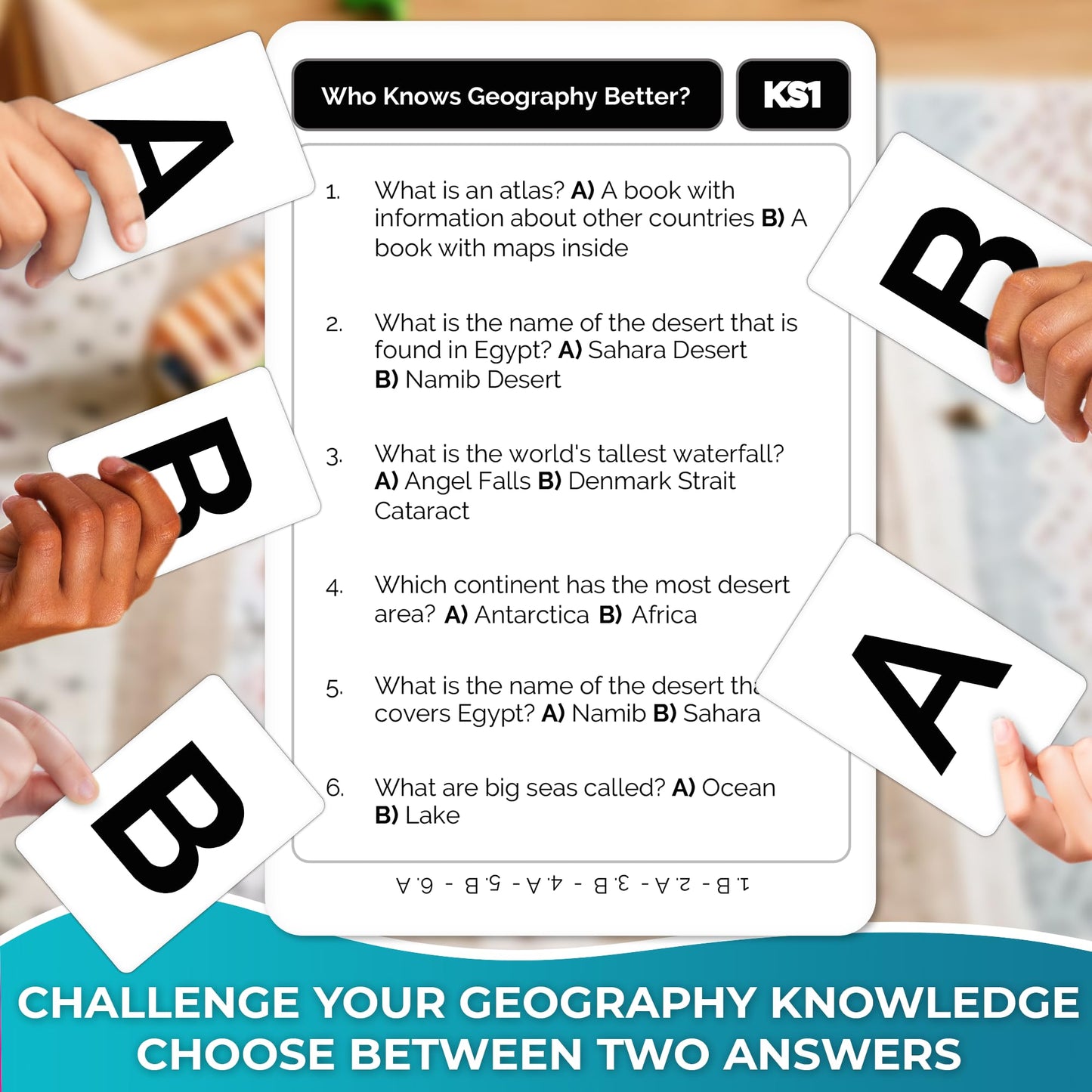 QUOKKA Who Knows Better? Geography Family Card Trivia Game | Fun Learning for All Ages