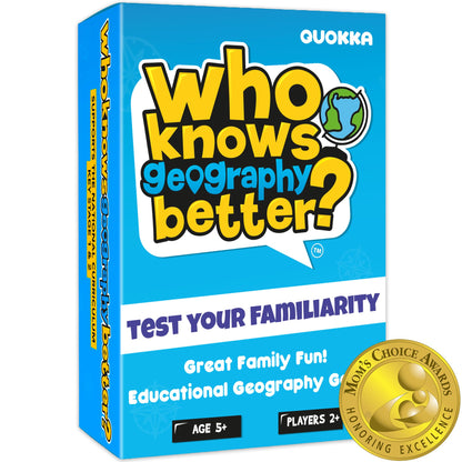 QUOKKA Who Knows Better? Geography Family Card Trivia Game | Fun Learning for All Ages
