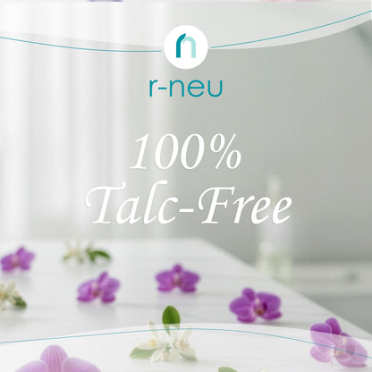 R-NEU Body Powder for Women with Puff — 100% Talc-Free, Luminous Lemon Scent, 2-Pack, 5oz Each