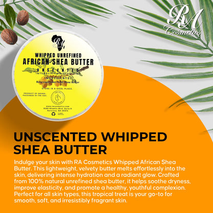 RA Cosmetics Pure Shea Butter, Unscented - 12oz | 100% Pure African Shea Butter for Skin, Hair & Lips