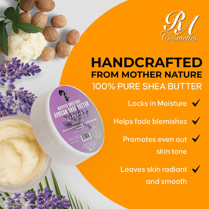 RA COSMETICS Whipped Shea Butter with Lavender Extract – 12oz, 100% Unrefined Shea from Ghana