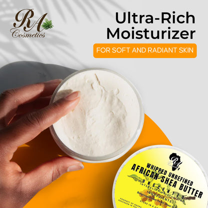 RA Cosmetics Pure Shea Butter, Unscented - 12oz | 100% Pure African Shea Butter for Skin, Hair & Lips