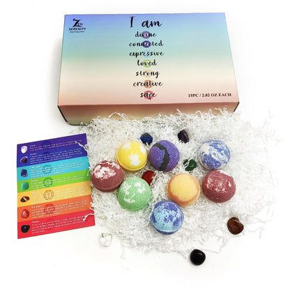 Rachelle Parker Chakra Healing Gemstones Bath Bombs | 15 Essential Oil Bath Bombs for Yoga & Meditation