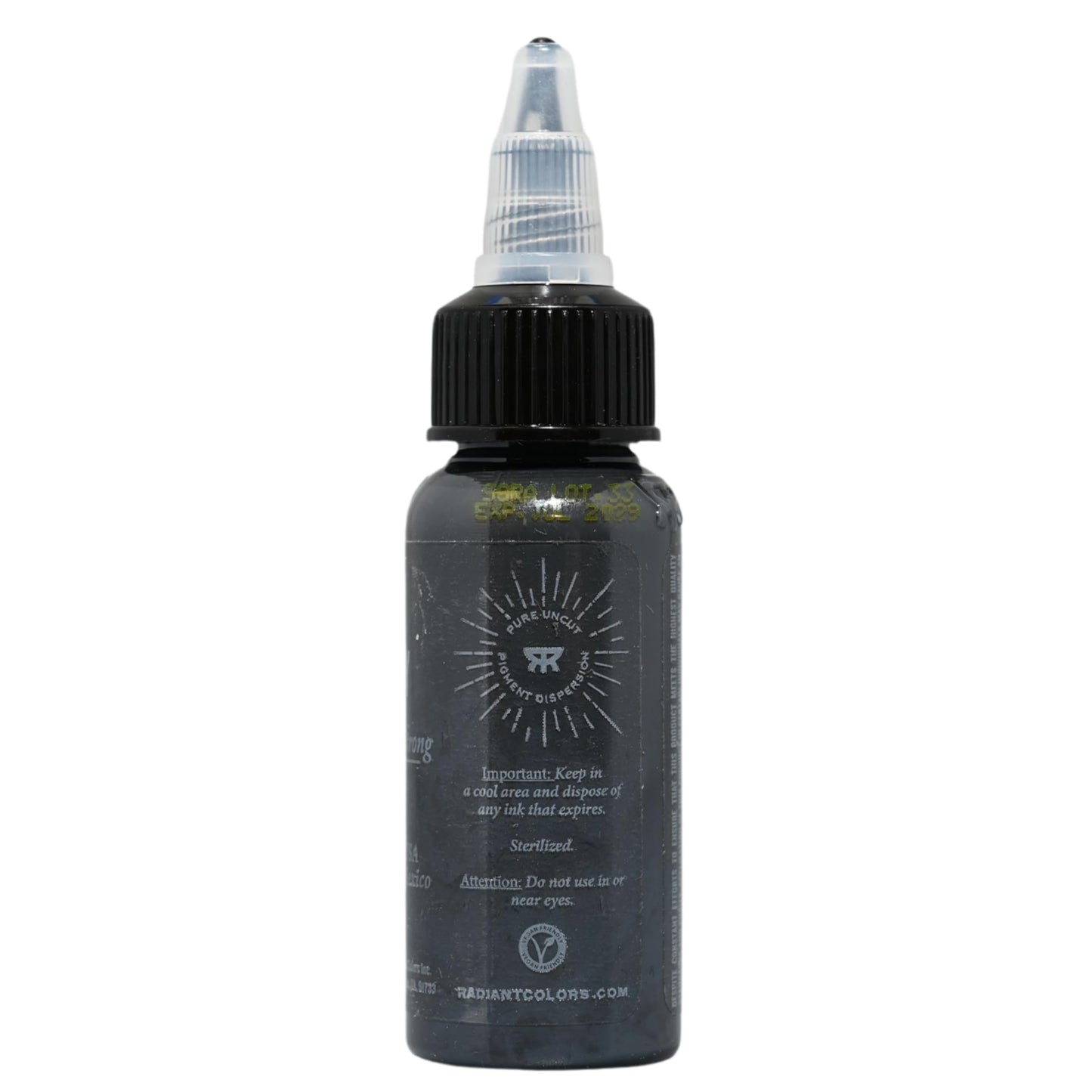 Radiant Colors Sly Gray Tattoo Ink 1oz – Smooth Mid Gray for Shading & Soft Contrast