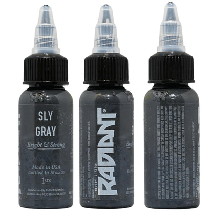 Radiant Colors Sly Gray Tattoo Ink 1oz – Smooth Mid Gray for Shading & Soft Contrast