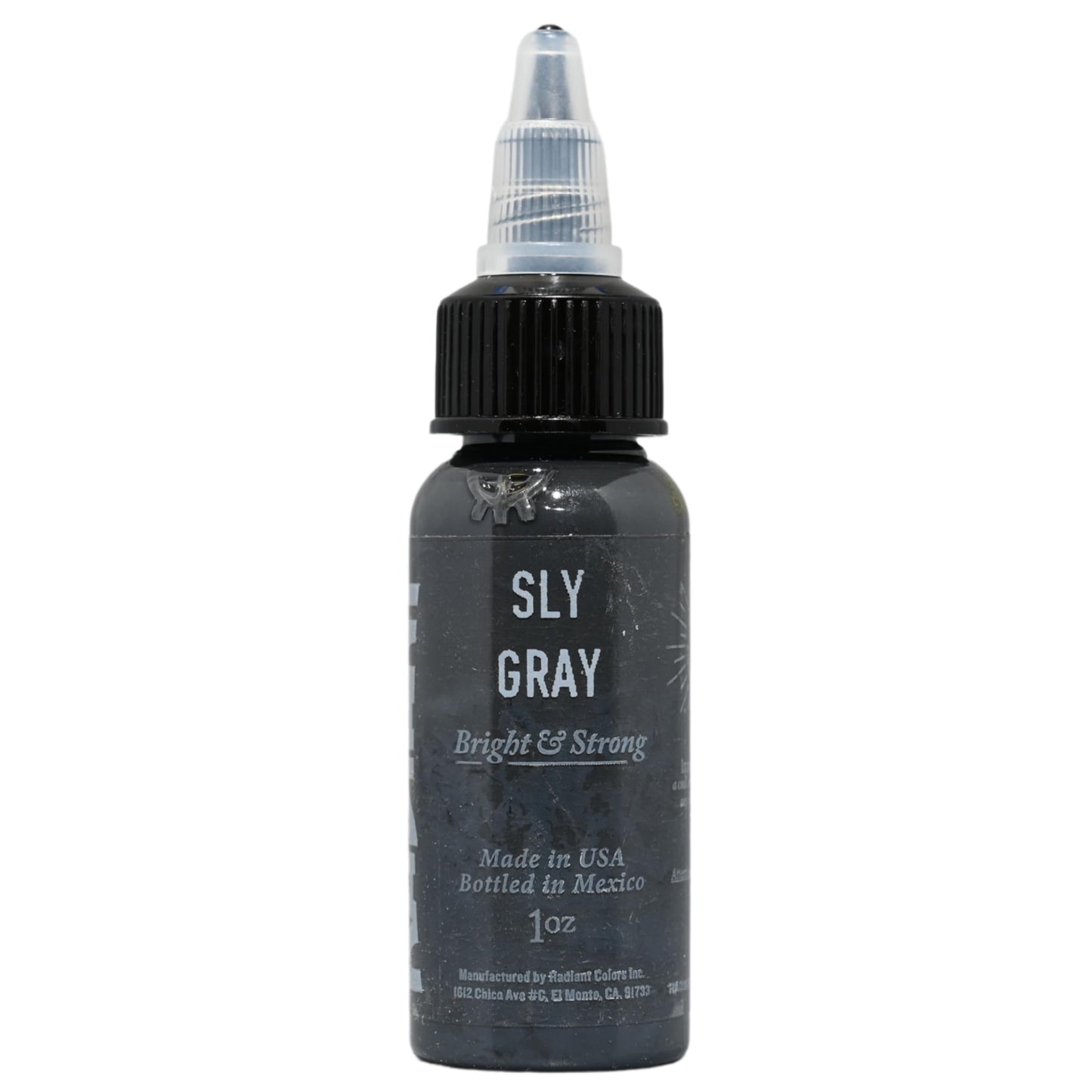 Radiant Colors Sly Gray Tattoo Ink 1oz – Smooth Mid Gray for Shading & Soft Contrast