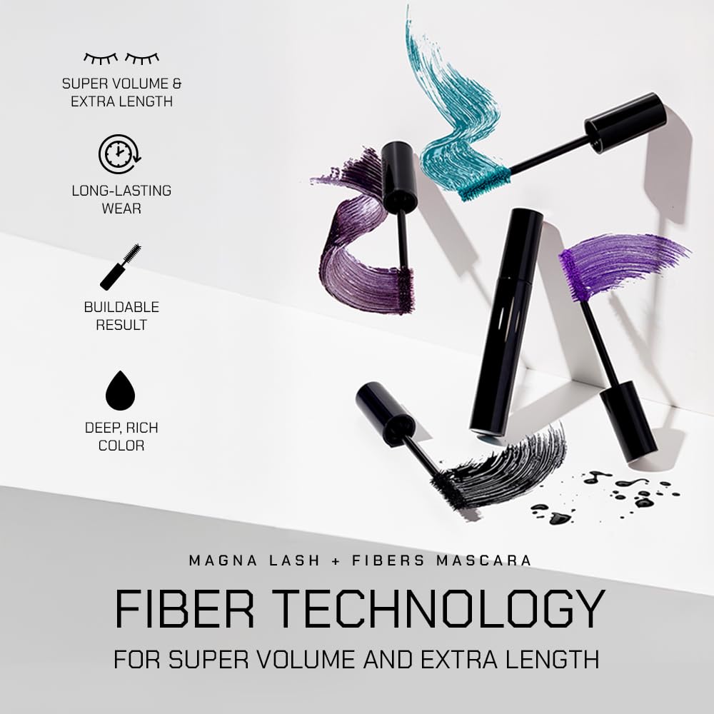 Radiant Professional Lengthening Mascara – Fiber Lash, Smudge-Proof, Cruelty-Free (0.43 oz, Black)