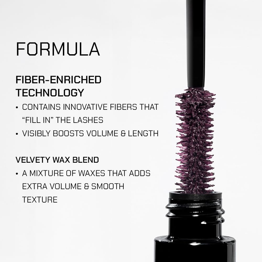 Radiant Professional Lengthening Mascara – Fiber Lash, Smudge-Proof, Eggplant (0.43 oz)