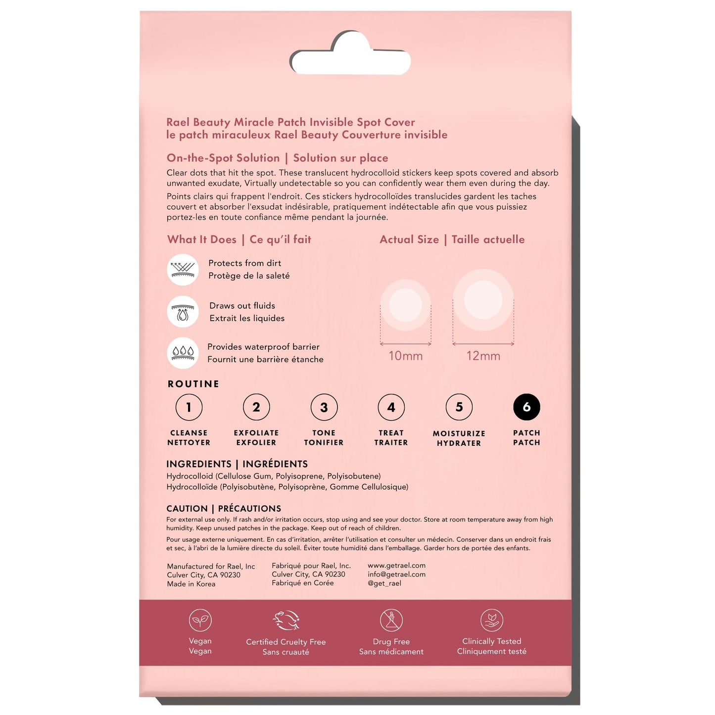 Rael Pimple Patches - Miracle Invisible Spot Cover, Hydrocolloid Acne Patches, 2 Sizes (72 Count)