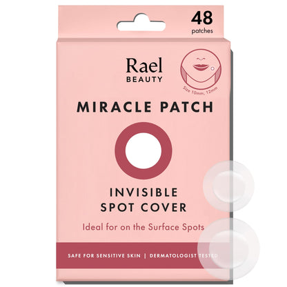 Rael Pimple Patches – Miracle Invisible Spot Cover (Hydrocolloid, 2 Sizes, 48 Count)
