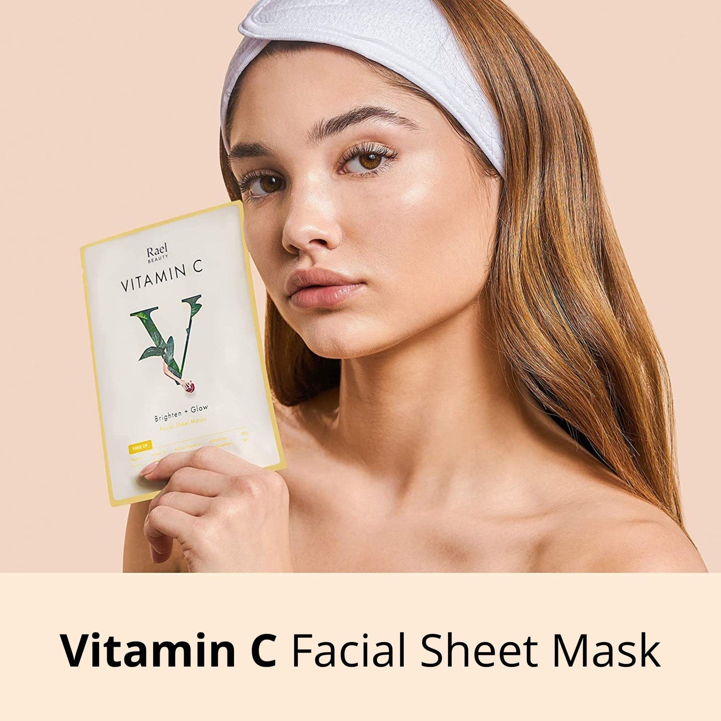 Rael Vitamin C Face Masks – Brighten & Glow with Pomegranate & Citrus Extract (All Skin Types) | 5 Count
