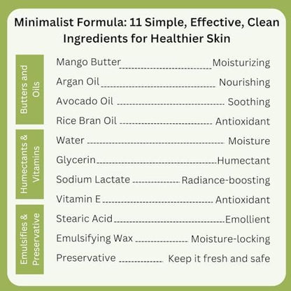 RaGaNaturals Mango Butter Moisturizing Cream for Dry Skin – Fragrance-Free & Non-Greasy