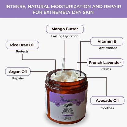 RaGaNaturals Calming Lavender Hand & Body Cream – All-Natural, Vegan, 8 oz