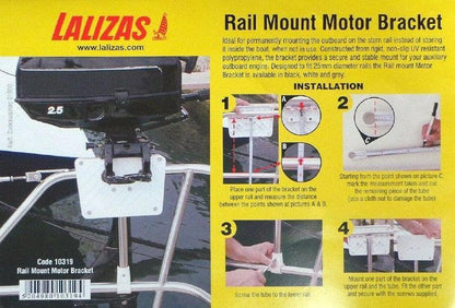 Nuova Rade Rail Mount Outboard Motor Bracket 22.8x15cm White For 25mm Rails