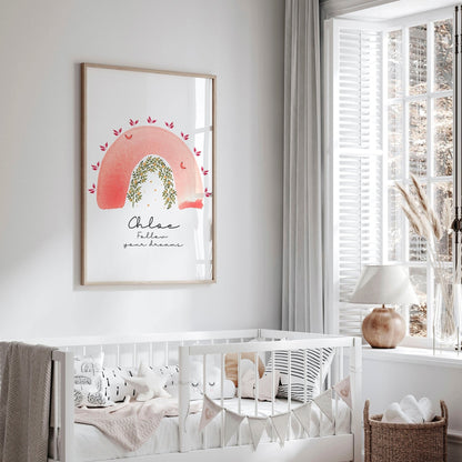 Rainbow prints | Personalised Wall art for Girls' room