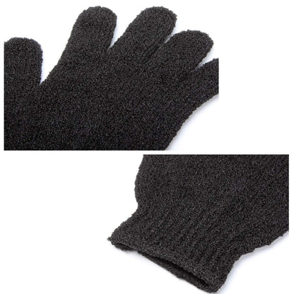 Rainmae 6Pairs Exfoliating Gloves – Premium Black Bath Scrub Mitts