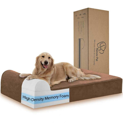 Rainmr Orthopedic Dog Bed for Large Dogs — XXL 60x48x7 inches, 7" Memory Foam, Waterproof Liner, Chew-Proof Microsuede