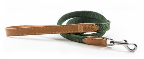 Ralph & Co Canvas & Leather Dog Lead Richmond Khaki Green