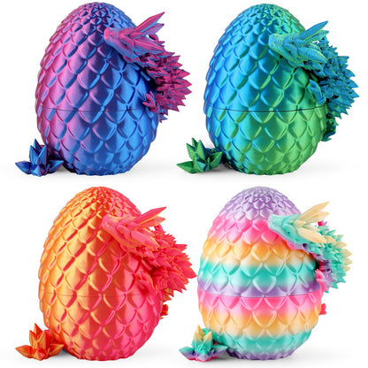 Rapean 8-inch 3D Printed Dragon Eggs (4 Pack) – Mystery Crystal Dragons Inside, Easter Basket Stuffers, Fantasy Decor