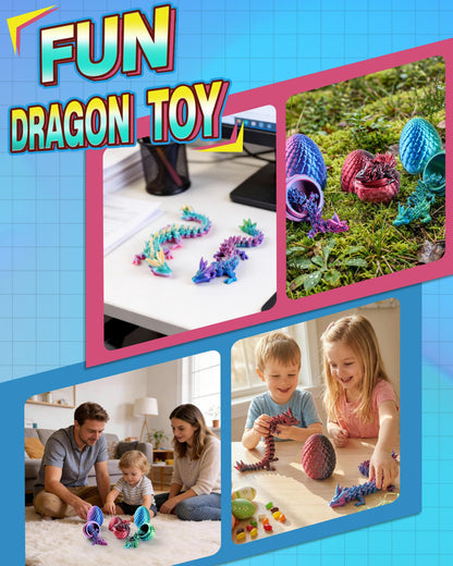 Rapean 8-inch 3D Printed Dragon Eggs (4 Pack) – Mystery Crystal Dragons Inside, Easter Basket Stuffers, Fantasy Decor