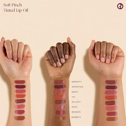 Rare Beauty Soft Pinch Tinted Lip Oil in Honesty – Nude Brown