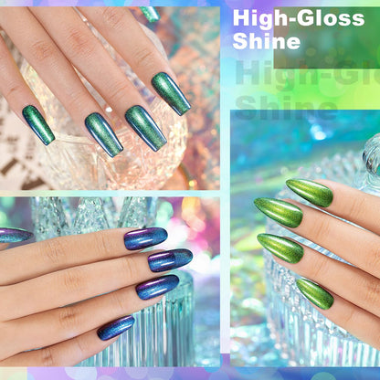 RARJSM Chameleon Gel Nail Polish Set – Multichrome Color Shifting Glitter Gel Polish (6x7.5ml)