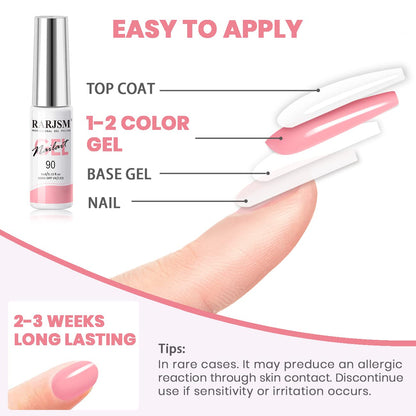 RARJSM Gel Liner Nail Art Polish Set – 12 Candy Pastel Colors, Thin Brush, Soak Off, 5ml