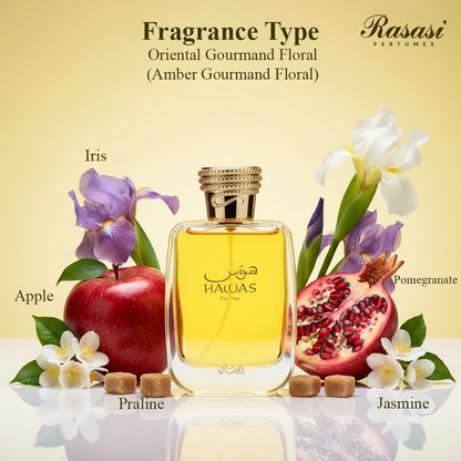 RASASI Hawas For Her – Eau de Parfum 100ml | Premium Arabian Women's Perfume, Long Lasting Scent