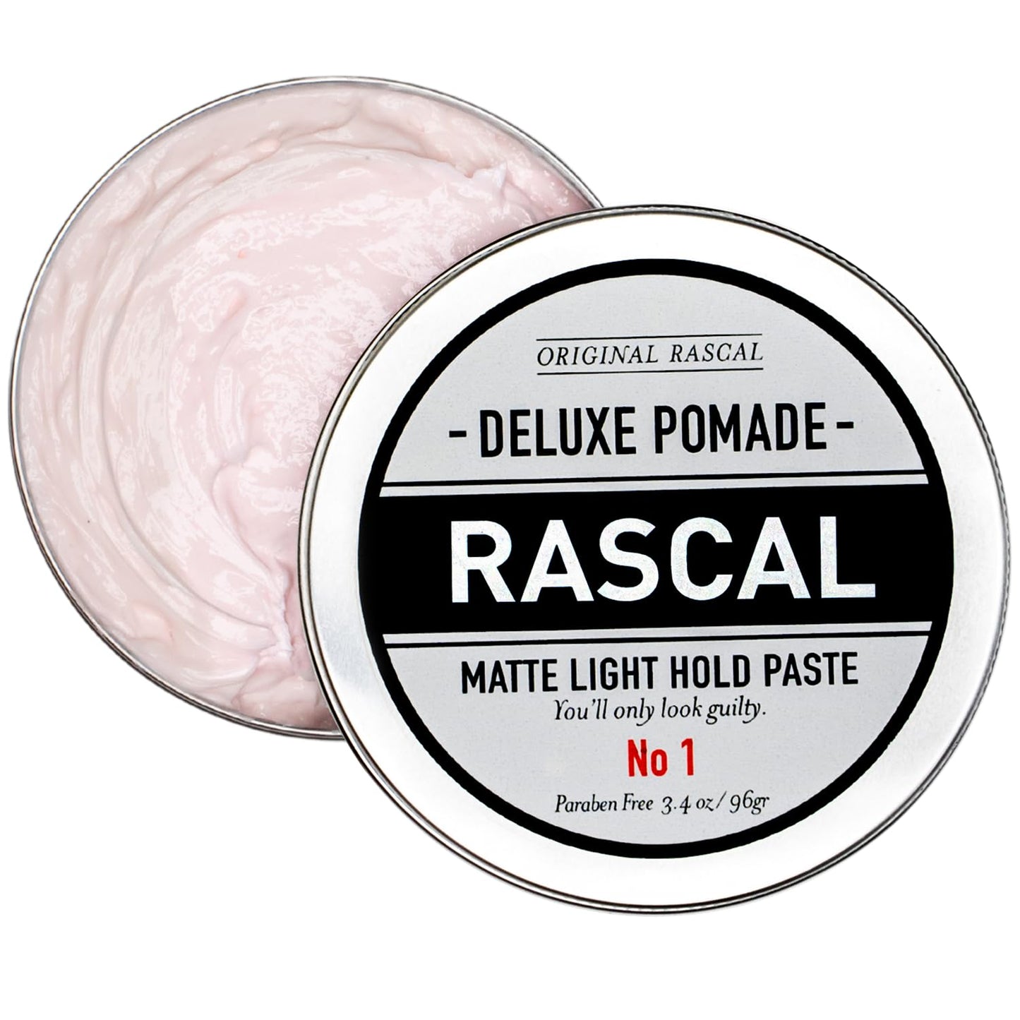 Rascal Men's Original Deluxe Pomade – Matte Finish, Light Hold, Natural Beeswax & Grapeseed Oil | 3.4 oz